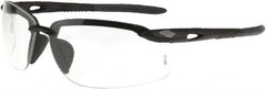 CrossFire - Clear Lenses, Framed Safety Glasses - Scratch Resistant, Black Frame, Size Universal, Wrap Around - Americas Industrial Supply