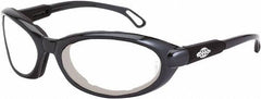 CrossFire - Clear Lenses, Framed Safety Glasses - Anti-Fog, Gray Frame, Size Universal, Wrap Around - Americas Industrial Supply