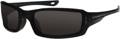 CrossFire - Smoke Lenses, Framed Safety Glasses - Scratch Resistant, Crystal Black Frame, Size Universal, Wrap Around - Americas Industrial Supply