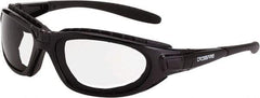 CrossFire - Indoor/Outdoor Lenses, Framed Safety Glasses - Anti-Fog, Crystal Black Frame, Size Universal, Wrap Around - Americas Industrial Supply