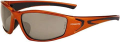 CrossFire - Copper Mirror Lenses, Framed Safety Glasses - Scratch Resistant, Burnt Orange Frame, Size Universal, Wrap Around - Americas Industrial Supply