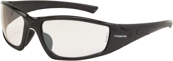CrossFire - Indoor/Outdoor Lenses, Framed Safety Glasses - Scratch Resistant, Gray Frame, Size Universal, Wrap Around - Americas Industrial Supply