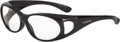 CrossFire - Clear Lenses, Framed Safety Glasses - Scratch Resistant, Gray Frame, Size Universal, Over the Glasses - Americas Industrial Supply