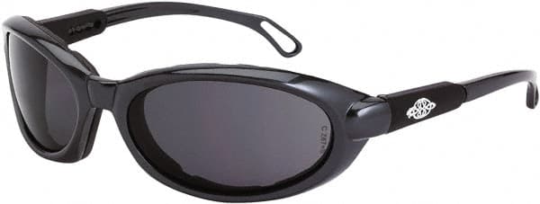 CrossFire - Smoke Lenses, Framed Safety Glasses - Anti-Fog, Gray Frame, Size Universal, Wrap Around - Americas Industrial Supply