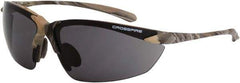 CrossFire - Smoke Lenses, Framed Safety Glasses - Scratch Resistant, Brown Camouflage Frame, Size Universal, Wrap Around - Americas Industrial Supply