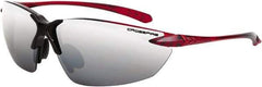 CrossFire - Silver Mirror Lenses, Framed Safety Glasses - Scratch Resistant, Black/Red Frame, Size Universal, Wrap Around - Americas Industrial Supply