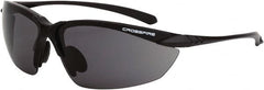 CrossFire - Smoke Lenses, Framed Safety Glasses - Scratch Resistant, Matte Black Frame, Size Universal, Wrap Around - Americas Industrial Supply