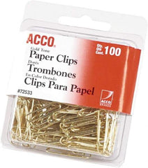 ACCO - 1-1/8" Wide Paper Fastener - Gold - Americas Industrial Supply