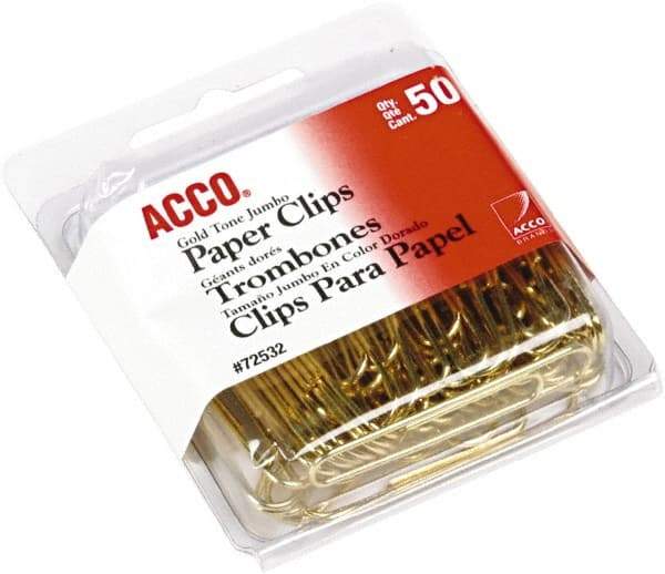 ACCO - 1-3/4" Wide Paper Fastener - Gold - Americas Industrial Supply