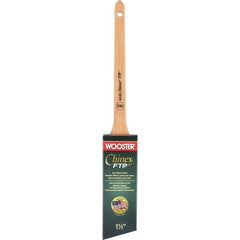 Wooster Brush - 1-1/2" Angled Synthetic Angular Brush - 2-3/16" Bristle Length, 7-1/8" Maple Handle - Americas Industrial Supply