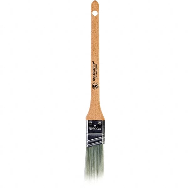 Wooster Brush - 1" Angled Polyester Sash Brush - 2-3/16" Bristle Length, 6-5/8" Wood Handle - Americas Industrial Supply