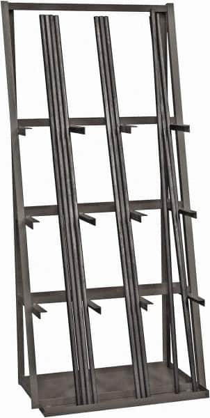 Durham - 3 Bay, 3,000 Lb Capacity, Gray Vertical Bar Storage Rack - 36" Wide x 84" High x 24" Deep - Americas Industrial Supply