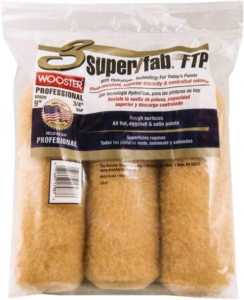 Wooster Brush - 3/4" Nap, 9" Wide Paint Roller - Semi-Rough to Rough Texture, Knitted - Americas Industrial Supply