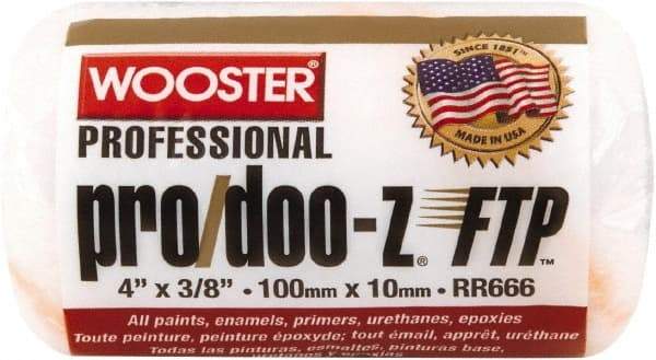 Wooster Brush - 3/8" Nap, 4" Wide Paint Roller - Medium Texture, Woven - Americas Industrial Supply