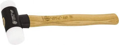 Osca - 13 oz Head 2" Face Diam Aluminum Soft Face Dead Blow Hammer with Tips - 12-39/64" OAL, Hickory Handle - Americas Industrial Supply