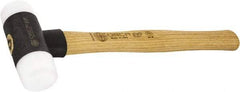 Osca - 17 oz Head 1-1/2" Face Diam Iron Soft Face Dead Blow Hammer with Tips - 12-39/64" OAL, Hickory Handle - Americas Industrial Supply