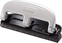 PaperPro - Paper Punches Type: 20 Sheet Manual Three Hole Punch Color: Black/Silver - Americas Industrial Supply