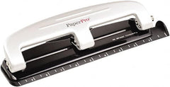 PaperPro - Paper Punches Type: 12 Sheet Manual Three Hole Punch Color: Black/Gray - Americas Industrial Supply