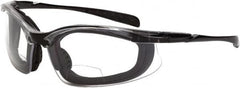 CrossFire - +2.5, Clear Lenses, Scratch Resistant, Framed Magnifying Safety Glasses - UV Protection, Black Frame - Americas Industrial Supply