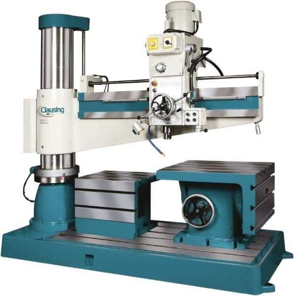 Clausing - 49.21" Swing, Geared Head Radial Arm Drill Press - 12 Speed, 5 hp, Three Phase - Americas Industrial Supply