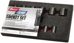 Ability One - 12 Piece 3/8" Drive Standard Impact Socket Set - 6 Points, 5/16 to 1-3/8", Inch Measurement Standard - Americas Industrial Supply