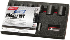 Ability One - 11 Piece 3/8" Drive Impact Socket Set - 6 Points, 3/8" to 1" Range, Inch Measurement Standard - Americas Industrial Supply