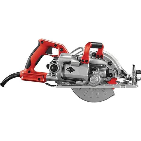 Skilsaw - 15 Amps, 7-1/4" Blade Diam, 5,300 RPM, Electric Circular Saw - 120 Volts, 8' Cord Length, 5/8" Arbor Hole, Left Blade - Americas Industrial Supply