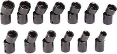 Proto - 13 Piece 1/2" Drive Black Finish Impact Socket Set - 6 Points, 1/2" to 1-1/4" Range, Inch Measurement Standard - Americas Industrial Supply