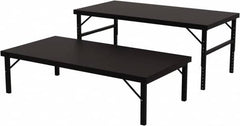 Valley Craft - 48 Wide x 96" Deep x 28" High, Steel Work Table - 14 Gauge Stainless Steel Top, Adjustable Height Legs, Gray - Americas Industrial Supply