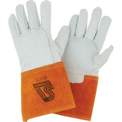 Steiner - Size S Unlined Goatskin Welding Glove - Gauntlet Cuff, Wing Thumb, For TIG - Americas Industrial Supply