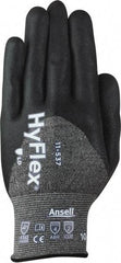 Ansell - Size XS (6), ANSI Cut Lvl 2, Puncture Lvl 4, Abrasion Lvl 4, Silicone-Free Nitrile Coated Cut & Puncture Resistant Gloves - 8.66" Long, Palm, Fingers & Knuckles Coated, Knit Wrist, Black, Paired - Americas Industrial Supply