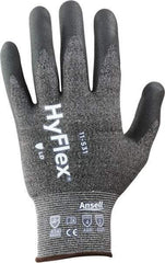 Ansell - Size XL (10), ANSI Cut Lvl 2, Puncture Lvl 4, Abrasion Lvl 4, Silicone-Free Nitrile Coated Cut & Puncture Resistant Gloves - 10.25" Long, Palm & Fingertips Coated, Knit Wrist, Black, Paired - Americas Industrial Supply