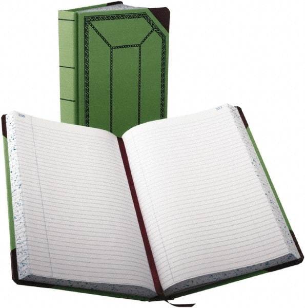 Boorum & Pease - 500 Sheet, 7-5/8 x 12-1/2", Record/Account Book - Green & Red - Americas Industrial Supply