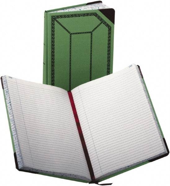 Boorum & Pease - 300 Sheet, 7-5/8 x 12-1/2", Record/Account Book - Green & Red - Americas Industrial Supply