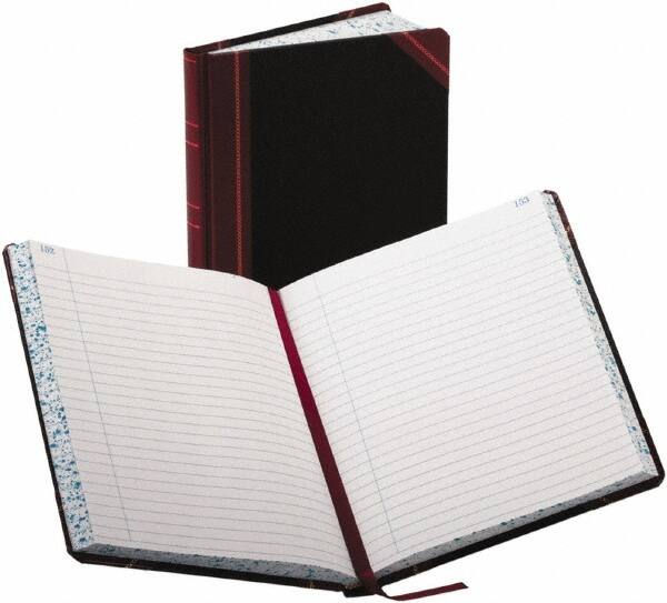 Boorum & Pease - 300 Sheet, 7-5/8 x 9-5/8", Record/Account Book - Black & Red - Americas Industrial Supply