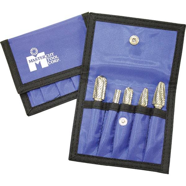 Made in USA - 4 Piece, 1/4" Shank Burr Set - Solid Carbide, Multiple Head Shapes - Americas Industrial Supply