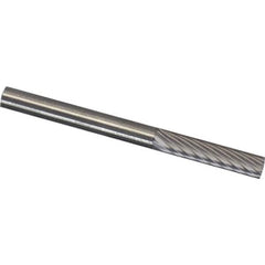 Made in USA - 1/8" Cut Diam, 1/4" Shank Diam, Cylinder Head Aluma Cut Burr - Carbide, 5/8" LOC, 2" OAL - Americas Industrial Supply