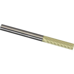 Made in USA - 1/8" Cut Diam, 1/8" Shank Diam, Cylinder Head Aluma Cut Burr - Carbide, 9/16" LOC, 1-1/2" OAL - Americas Industrial Supply