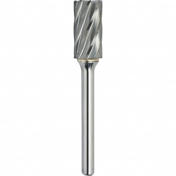 Made in USA - 3/8" Cut Diam, 1/4" Shank Diam, Cylinder Head Aluma Cut Burr - Carbide, 1-1/2" LOC, 3-1/4" OAL - Americas Industrial Supply