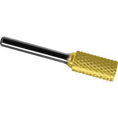 Made in USA - 11mm Cut Diam, 0.2362" Shank Diam, Cylinder Head Diamond Cut Burr - Carbide, 25mm LOC, 70mm OAL - Americas Industrial Supply
