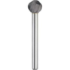Made in USA - 8mm Cut Diam, 0.2362" Shank Diam, Ball Head Aluma Cut Burr - Carbide, 6.4mm LOC, 51.4mm OAL - Americas Industrial Supply