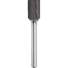Made in USA - 8mm Cut Diam, 0.2362" Shank Diam, Cylinder Head Double Cut Burr - Carbide, 25mm LOC, 64mm OAL - Americas Industrial Supply