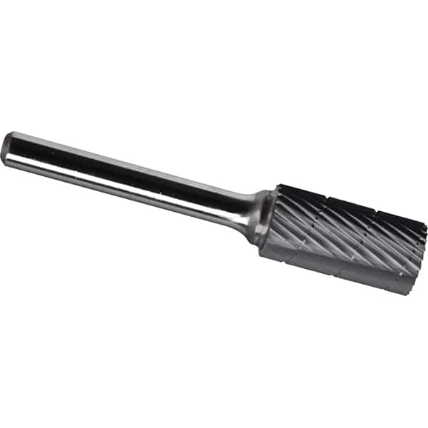 Made in USA - 9.5mm Cut Diam, 0.2362" Shank Diam, Cylinder Head Chipbreaker Cut Burr - Carbide, 38mm LOC, 70mm OAL - Americas Industrial Supply
