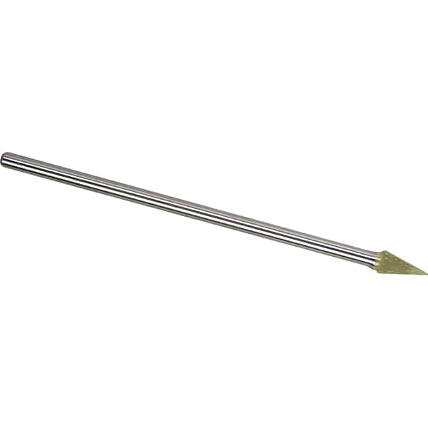 Made in USA - 1/2" Cut Diam, 1/4" Shank Diam, Cone Head Double Cut Burr - Carbide, 7/8" LOC, 6-7/8" OAL - Americas Industrial Supply