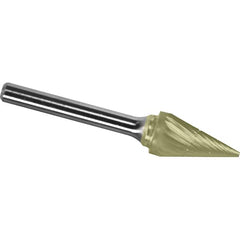 Made in USA - 3mm Cut Diam, 0.1181" Shank Diam, Cone Head Chipbreaker Cut Burr - Carbide, 11mm LOC, 50mm OAL - Americas Industrial Supply