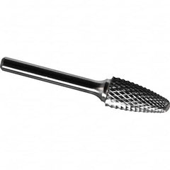 Made in USA - 1/2" Cut Diam, 0.2362" Shank Diam, Tree with Radius Head Diamond Cut Burr - Carbide, 19mm LOC, 64mm OAL - Americas Industrial Supply