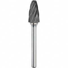 Made in USA - 7/16" Cut Diam, 1/4" Shank Diam, Tree with Radius Head Aluma Cut Burr - Carbide, 1" LOC, 2-3/4" OAL - Americas Industrial Supply
