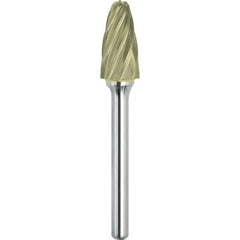 Made in USA - 7/16" Cut Diam, 1/4" Shank Diam, Tree with Radius Head Aluma Cut Burr - Carbide, 1" LOC, 2-3/4" OAL - Americas Industrial Supply