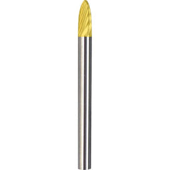 Made in USA - 3mm Cut Diam, 0.1181" Shank Diam, Tree with Radius Head Double Cut Burr - Carbide, 12.7mm LOC, 50mm OAL - Americas Industrial Supply