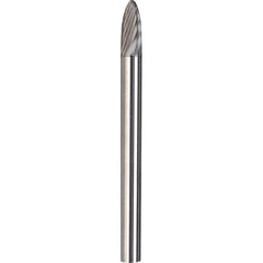 Made in USA - 6mm Cut Diam, 0.2362" Shank Diam, Tree with Radius Head Chipbreaker Cut Burr - Carbide, 16mm LOC, 50mm OAL - Americas Industrial Supply